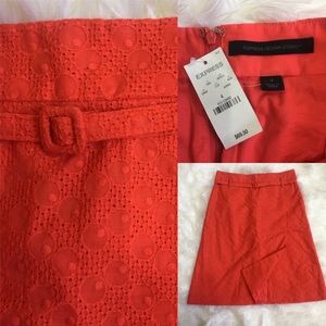 EXPRESS | NWT Coral Eyelet A-Line Skirt & Belt 4 S
